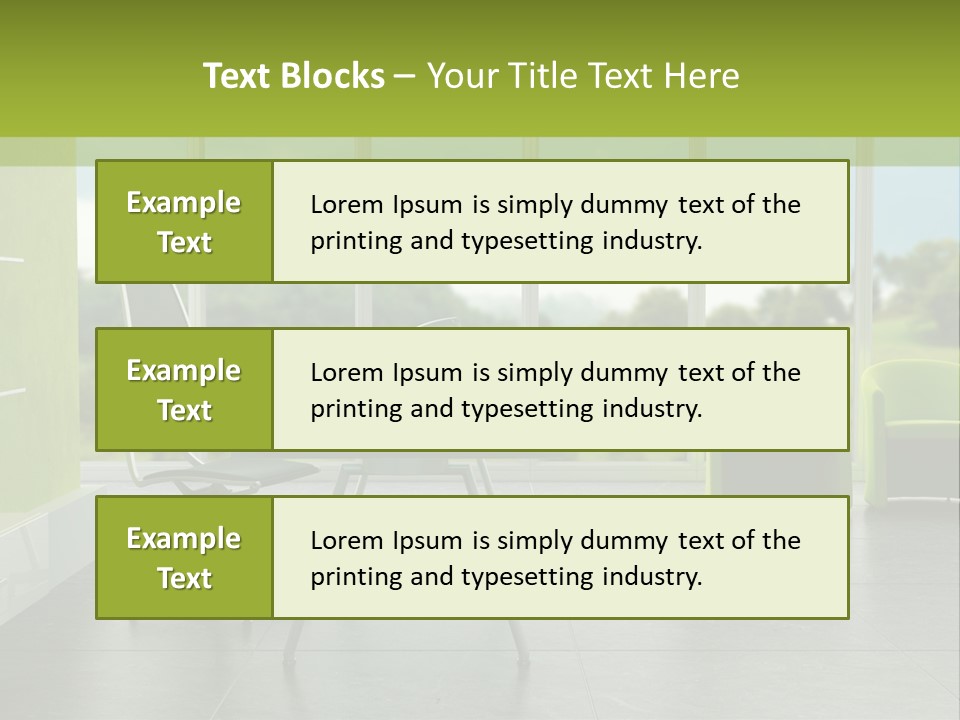 Modern Office Interior 3D Rendering PowerPoint Template