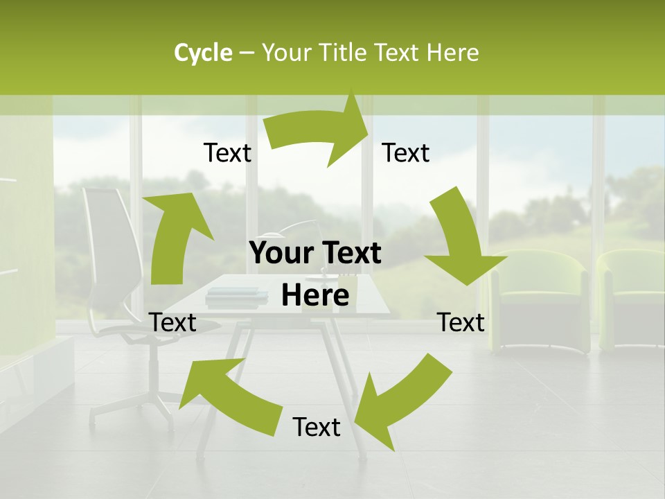 Modern Office Interior 3D Rendering PowerPoint Template