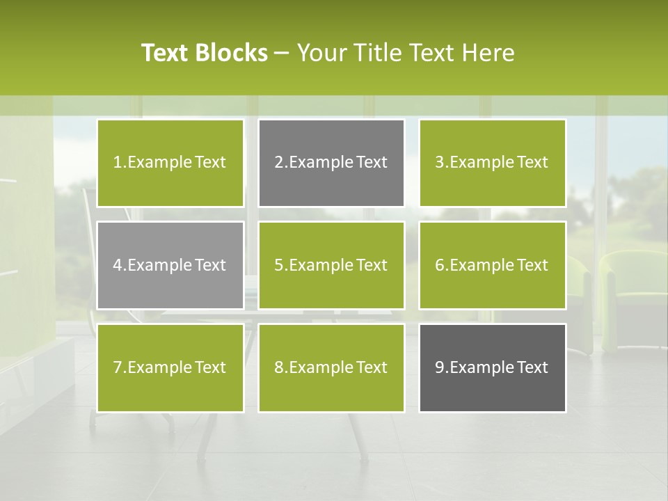 Modern Office Interior 3D Rendering PowerPoint Template