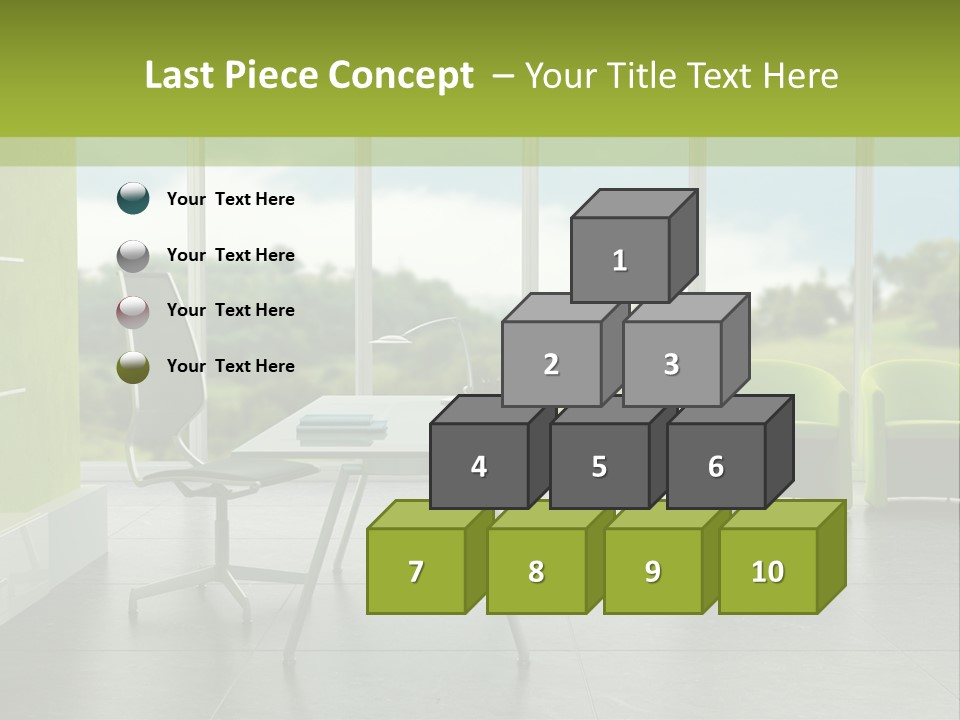 Modern Office Interior 3D Rendering PowerPoint Template