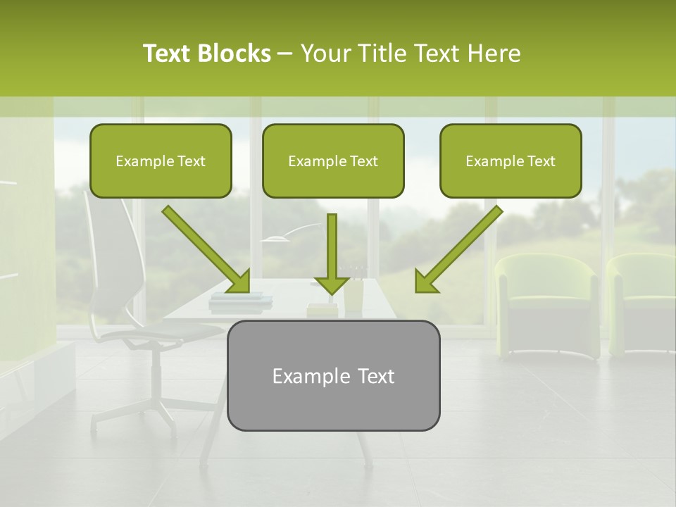 Modern Office Interior 3D Rendering PowerPoint Template