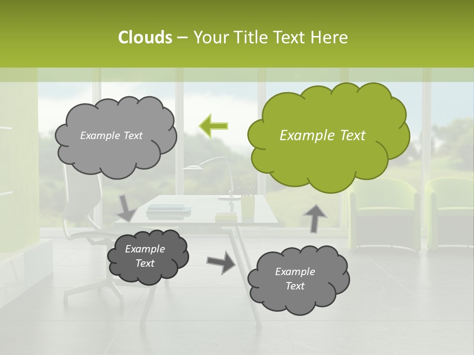 Modern Office Interior 3D Rendering PowerPoint Template
