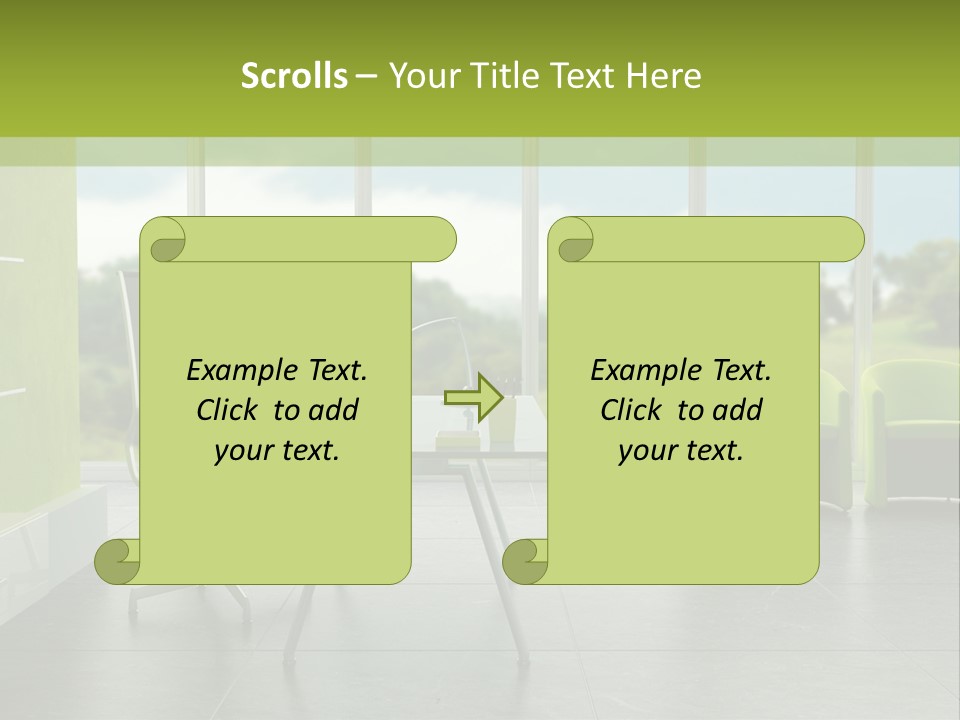 Modern Office Interior 3D Rendering PowerPoint Template
