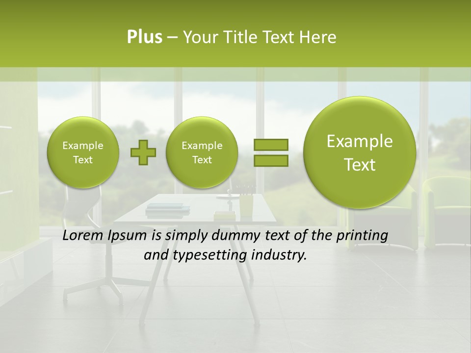 Modern Office Interior 3D Rendering PowerPoint Template