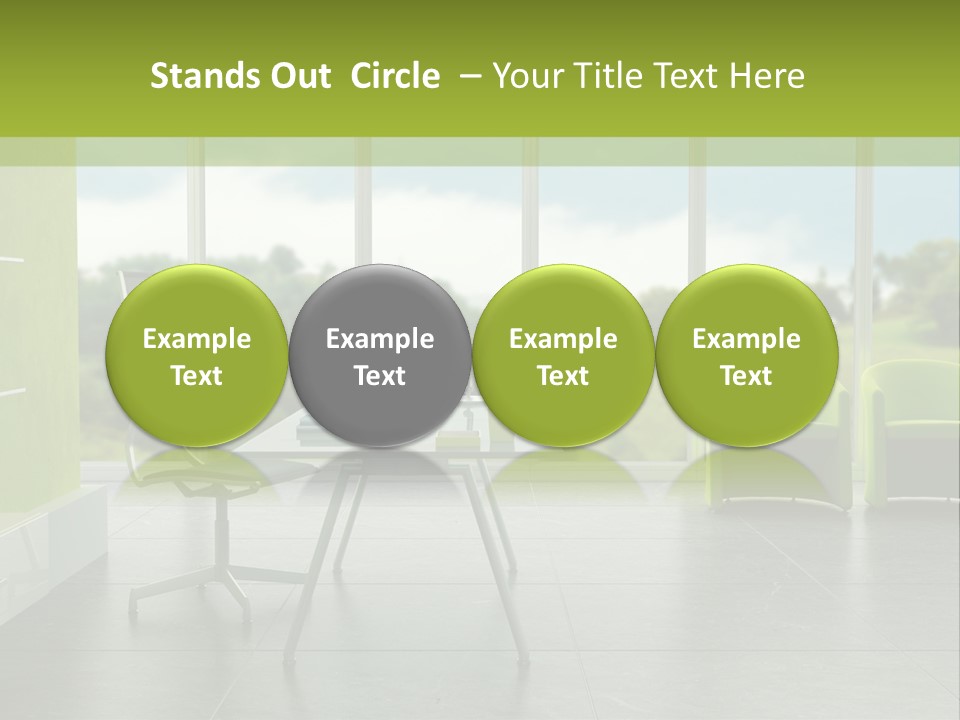 Modern Office Interior 3D Rendering PowerPoint Template