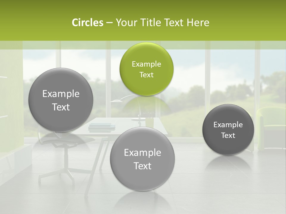 Modern Office Interior 3D Rendering PowerPoint Template