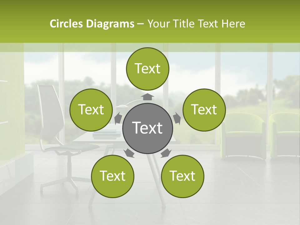 Modern Office Interior 3D Rendering PowerPoint Template