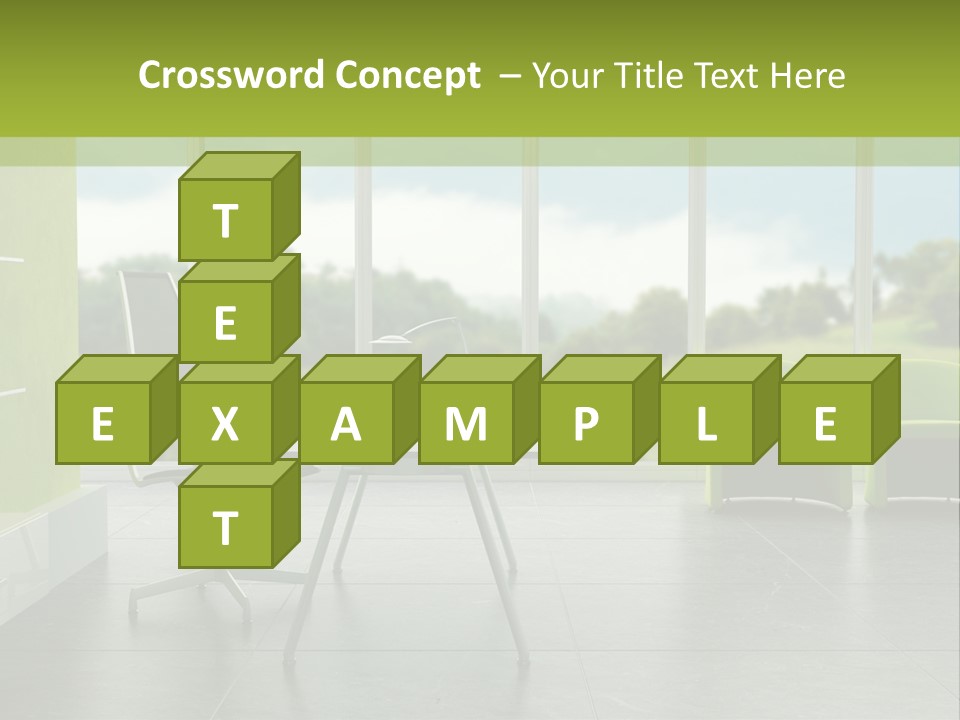 Modern Office Interior 3D Rendering PowerPoint Template