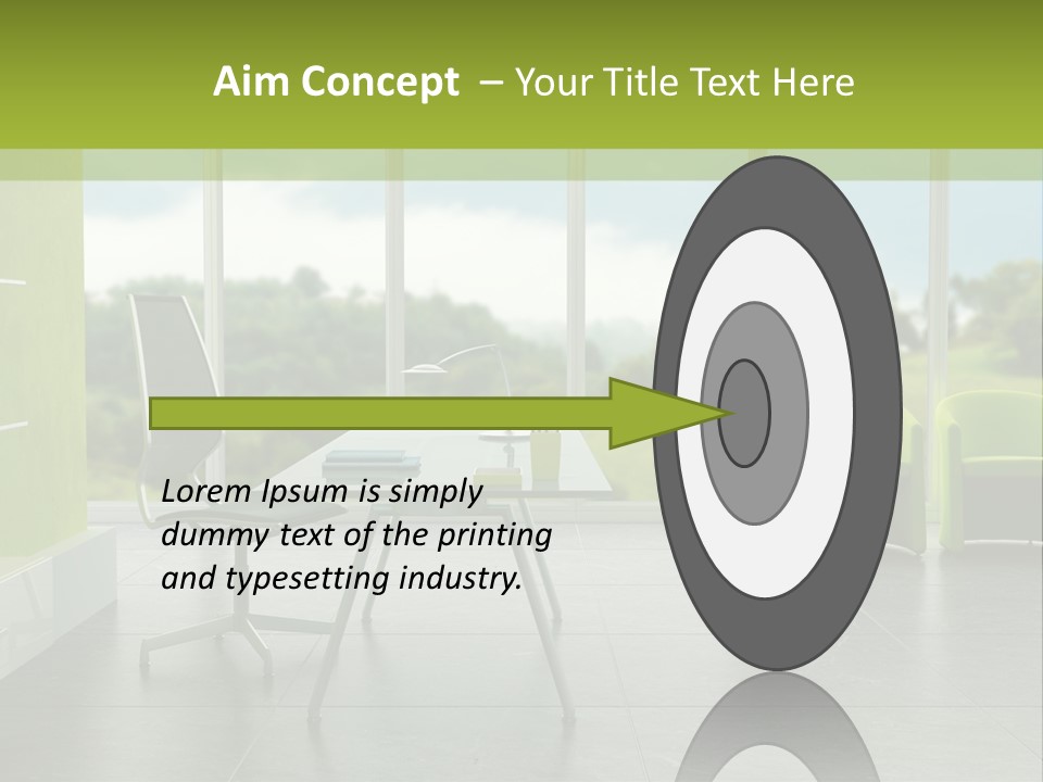 Modern Office Interior 3D Rendering PowerPoint Template