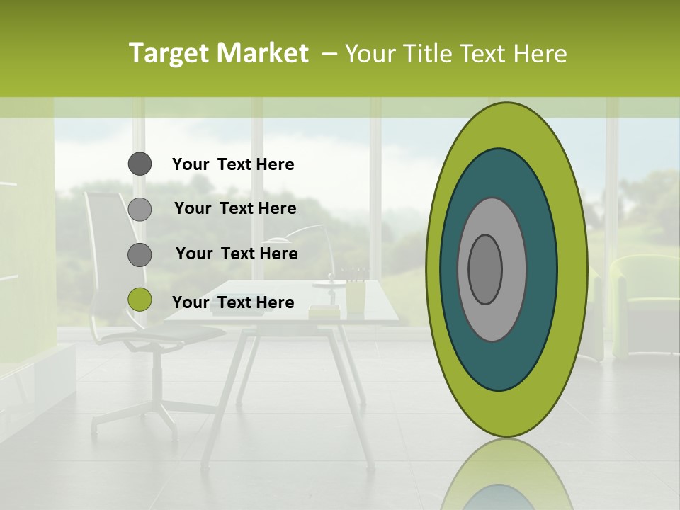 Modern Office Interior 3D Rendering PowerPoint Template