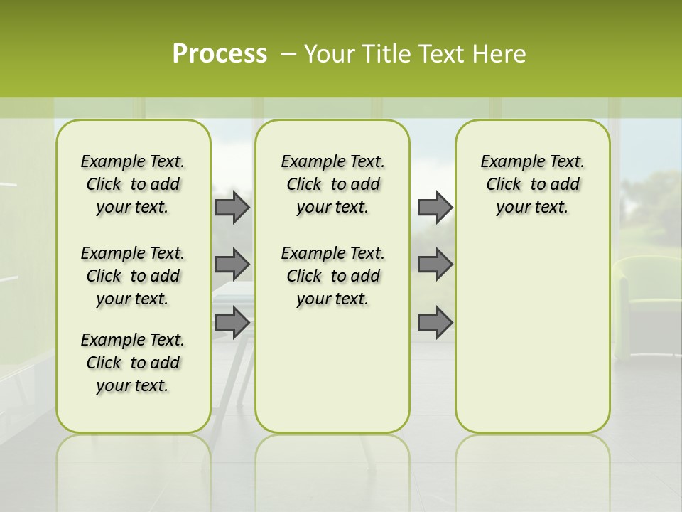 Modern Office Interior 3D Rendering PowerPoint Template