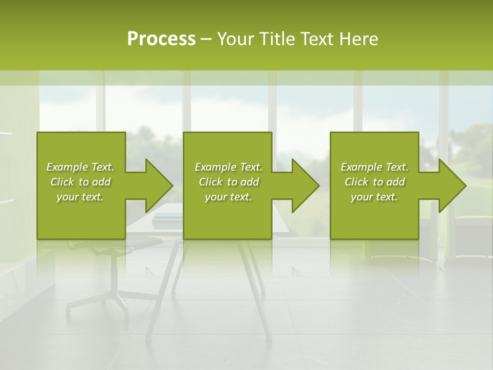 Modern Office Interior 3D Rendering PowerPoint Template