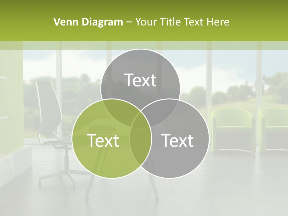 Modern Office Interior 3D Rendering PowerPoint Template