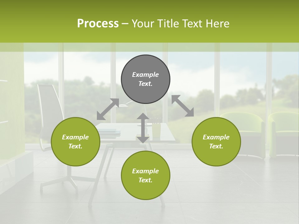 Modern Office Interior 3D Rendering PowerPoint Template