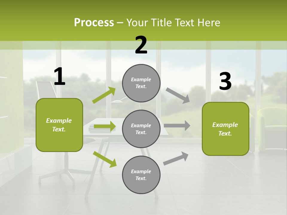 Modern Office Interior 3D Rendering PowerPoint Template