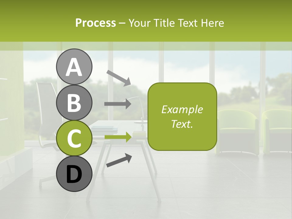 Modern Office Interior 3D Rendering PowerPoint Template