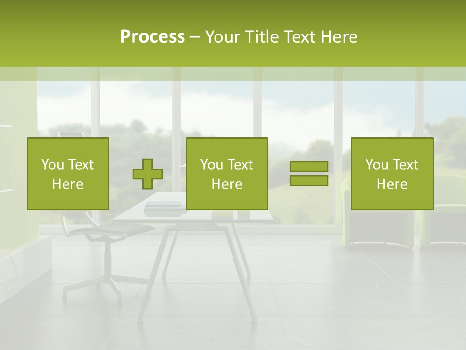 Modern Office Interior 3D Rendering PowerPoint Template