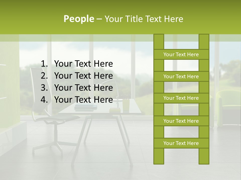 Modern Office Interior 3D Rendering PowerPoint Template