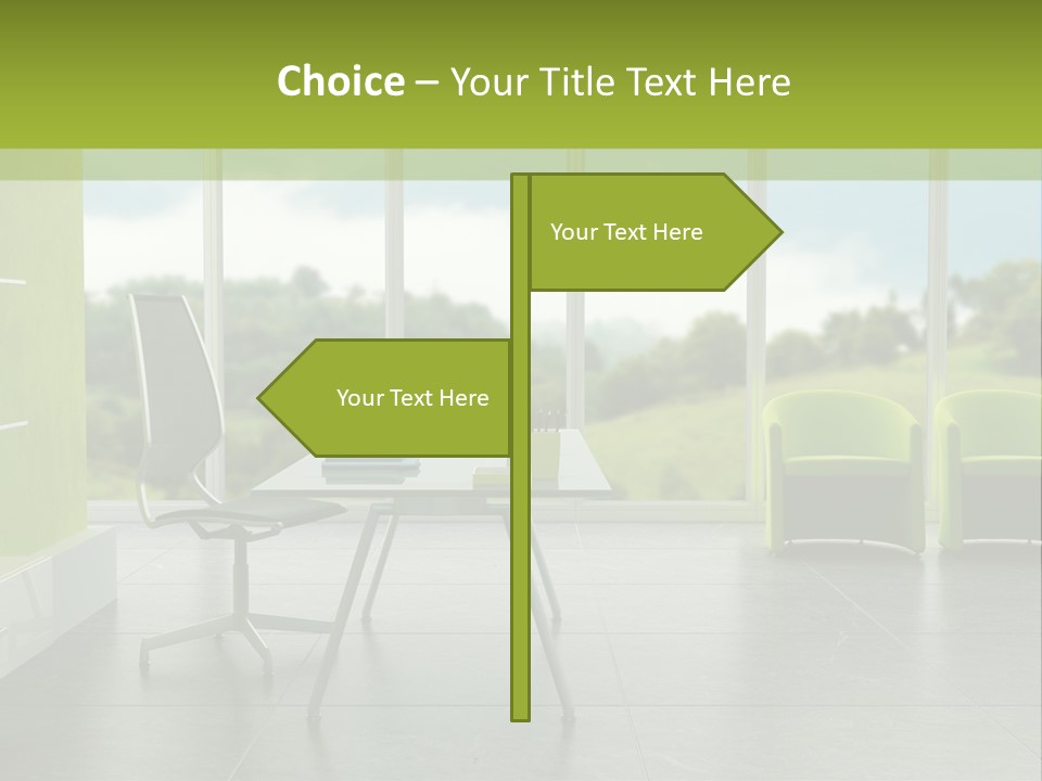 Modern Office Interior 3D Rendering PowerPoint Template