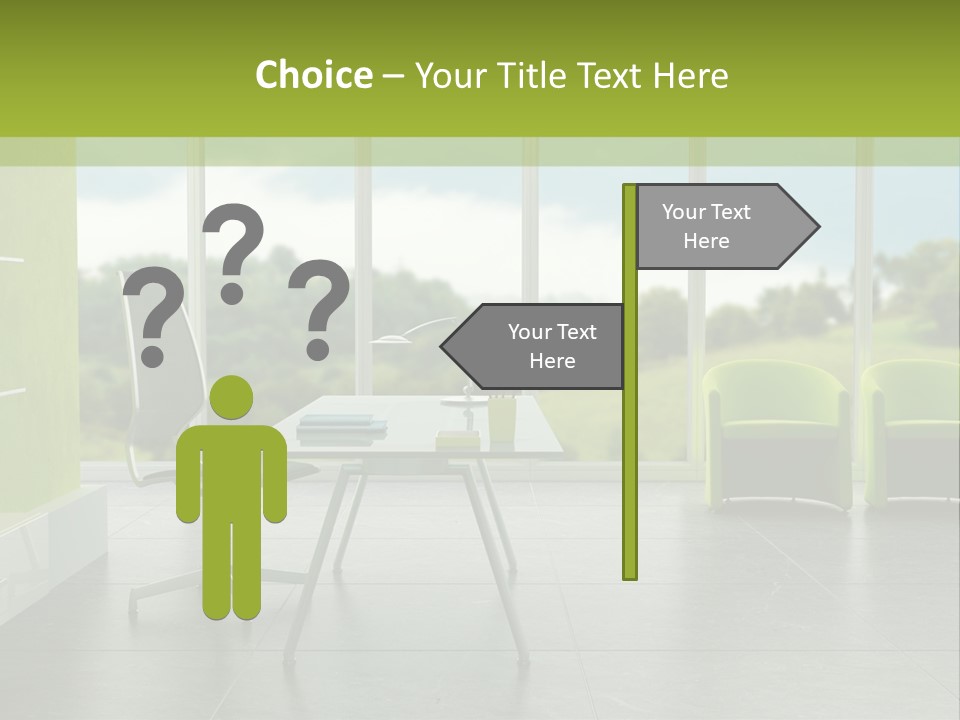 Modern Office Interior 3D Rendering PowerPoint Template