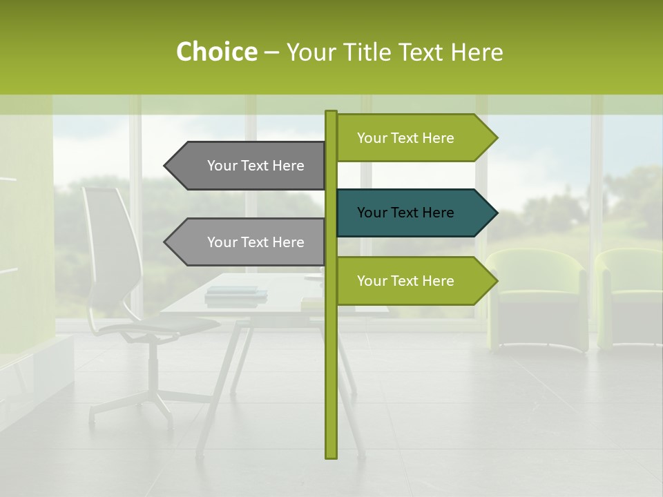 Modern Office Interior 3D Rendering PowerPoint Template