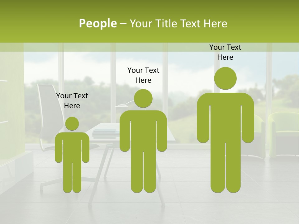 Modern Office Interior 3D Rendering PowerPoint Template