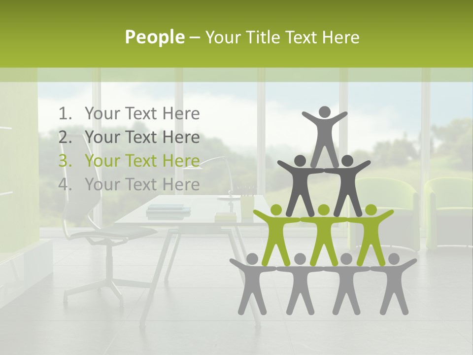 Modern Office Interior 3D Rendering PowerPoint Template