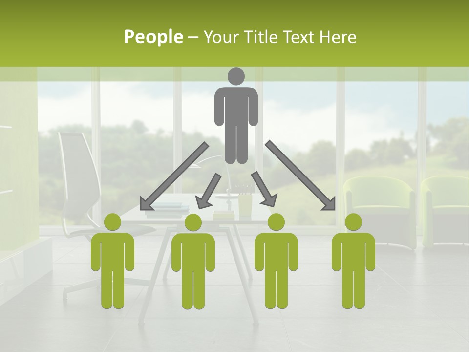 Modern Office Interior 3D Rendering PowerPoint Template