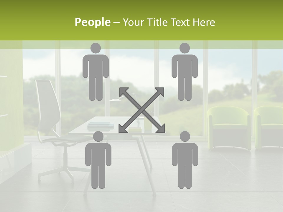 Modern Office Interior 3D Rendering PowerPoint Template