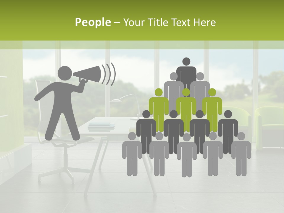 Modern Office Interior 3D Rendering PowerPoint Template