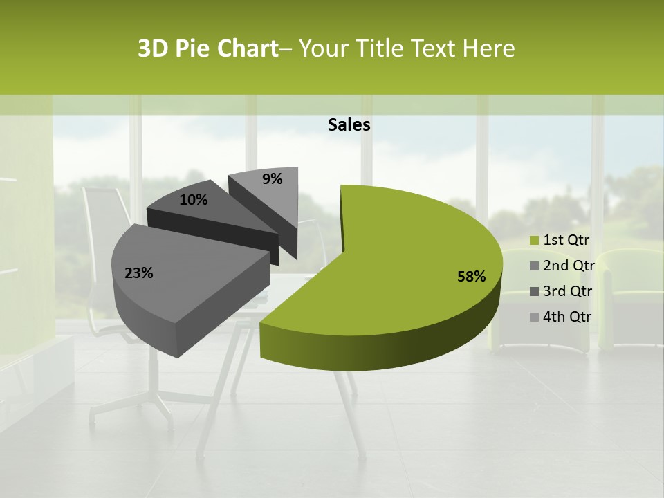 Modern Office Interior 3D Rendering PowerPoint Template