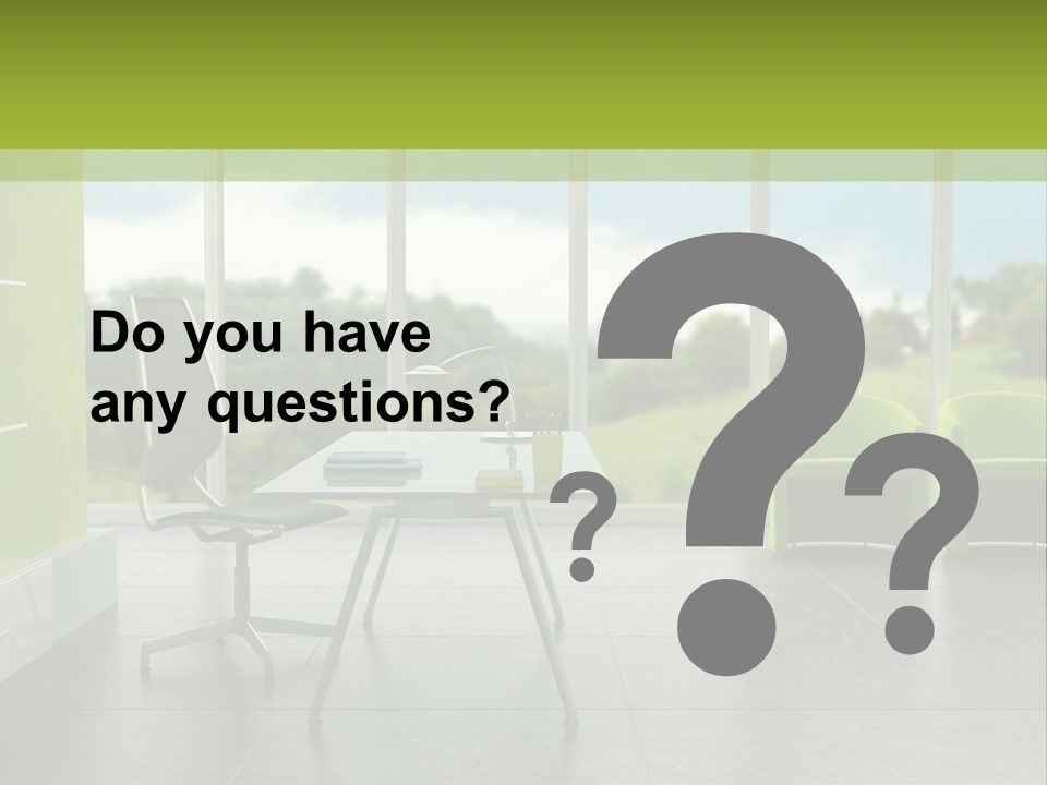 Modern Office Interior 3D Rendering PowerPoint Template