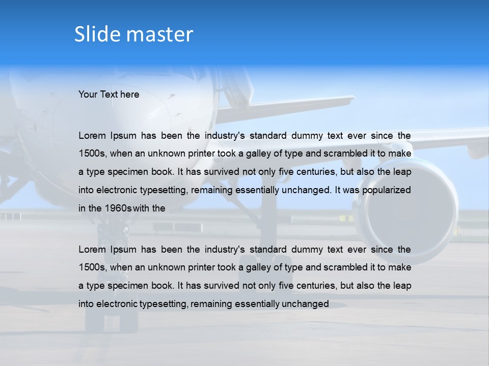 Business Plane Parked At The Airport PowerPoint Template