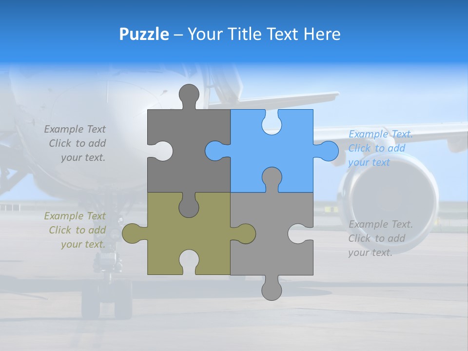 Business Plane Parked At The Airport PowerPoint Template