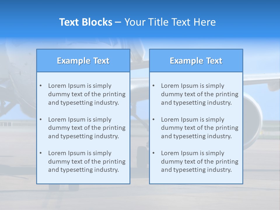 Business Plane Parked At The Airport PowerPoint Template