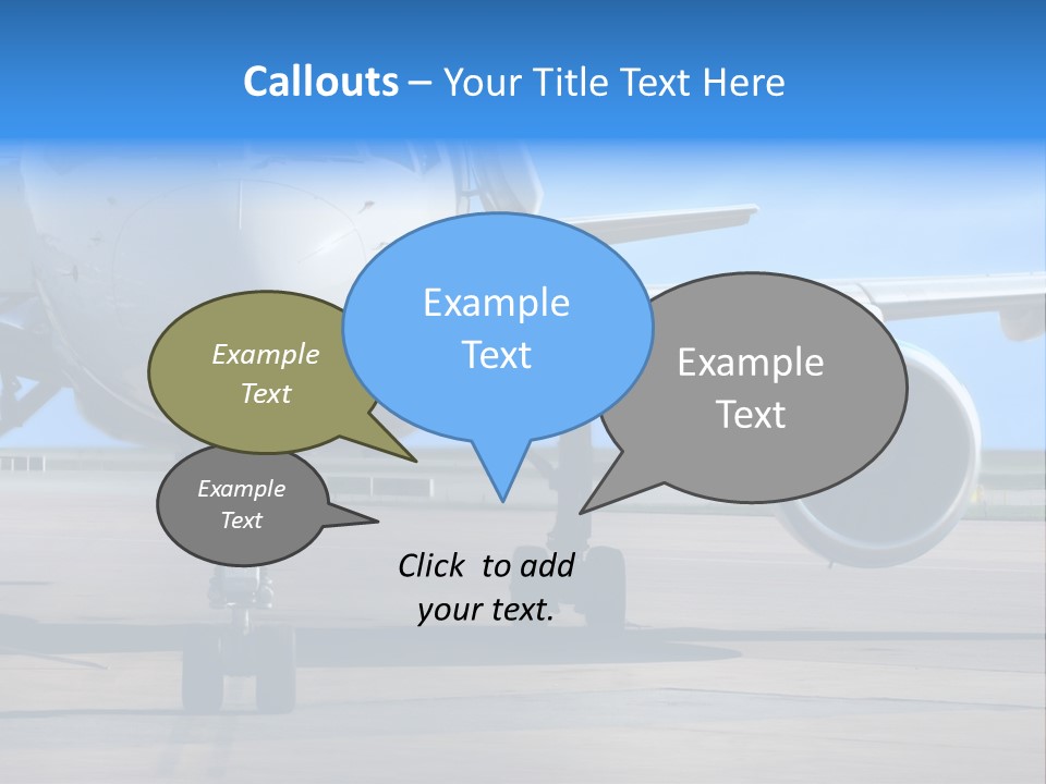 Business Plane Parked At The Airport PowerPoint Template