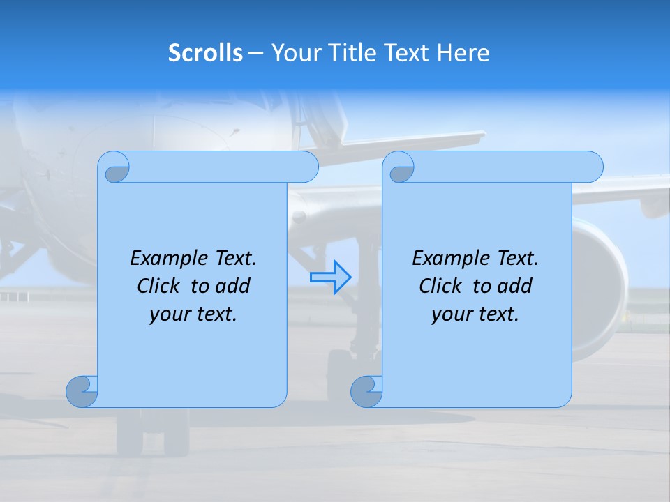 Business Plane Parked At The Airport PowerPoint Template