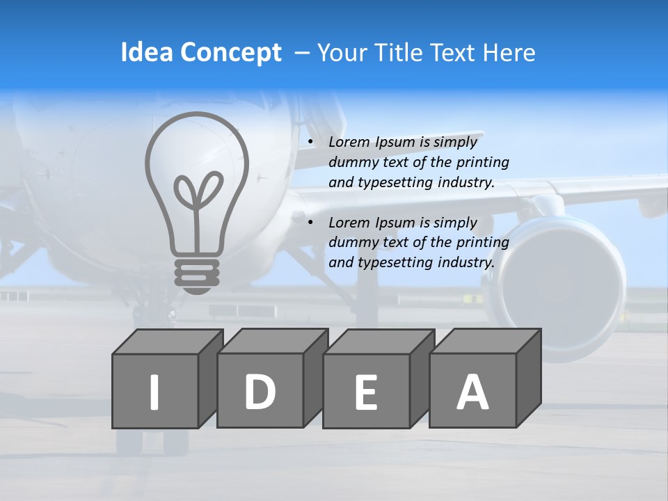 Business Plane Parked At The Airport PowerPoint Template