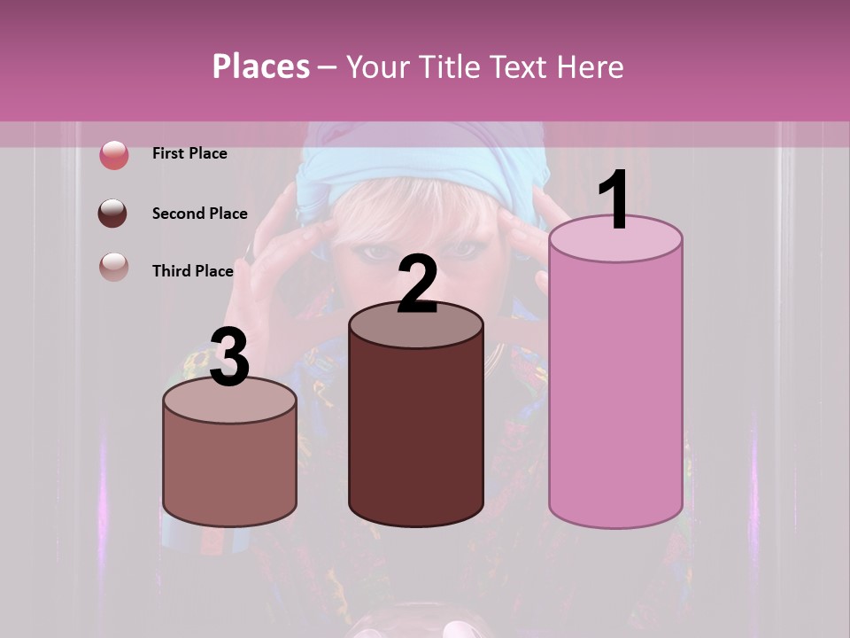 Framed Clairvoyant Woman With Crystal Ball Looking At Camera, PowerPoint Template