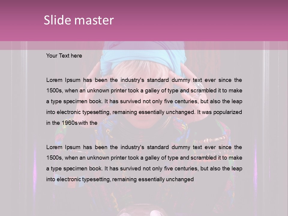 Framed Clairvoyant Woman With Crystal Ball Looking At Camera, PowerPoint Template