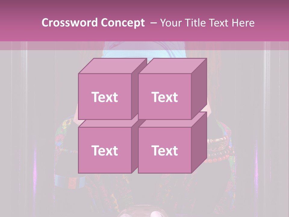 Framed Clairvoyant Woman With Crystal Ball Looking At Camera, PowerPoint Template