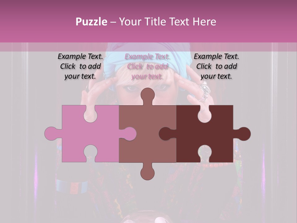 Framed Clairvoyant Woman With Crystal Ball Looking At Camera, PowerPoint Template