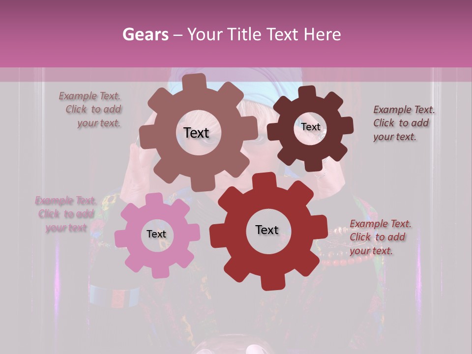 Framed Clairvoyant Woman With Crystal Ball Looking At Camera, PowerPoint Template