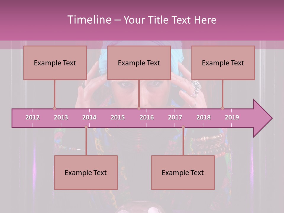 Framed Clairvoyant Woman With Crystal Ball Looking At Camera, PowerPoint Template