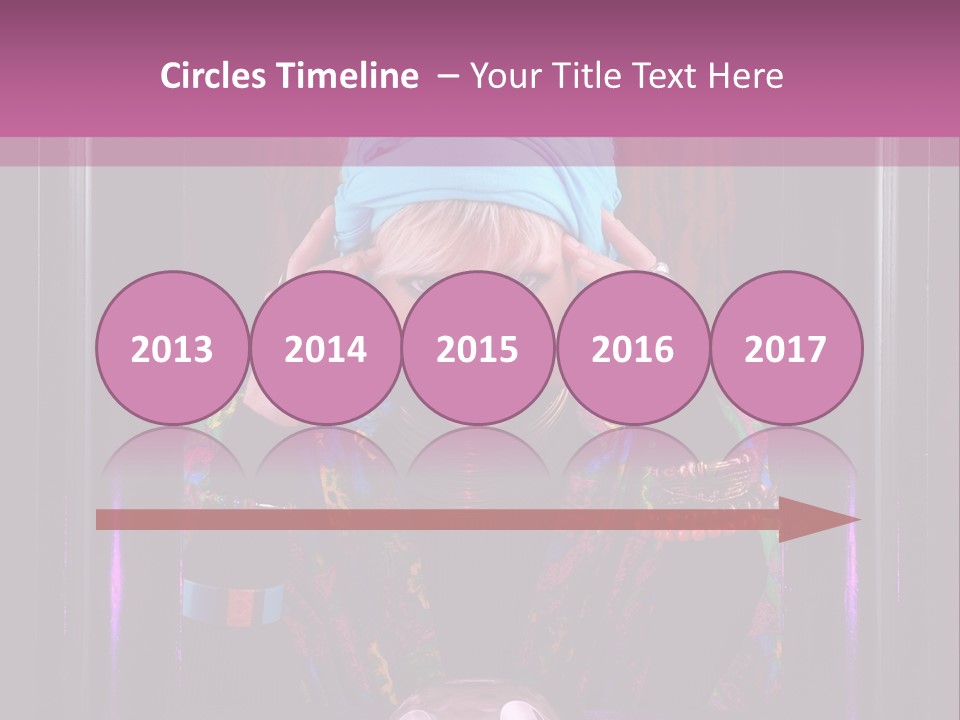 Framed Clairvoyant Woman With Crystal Ball Looking At Camera, PowerPoint Template