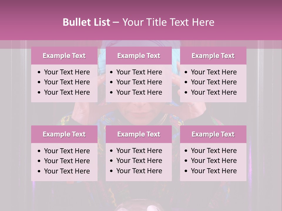 Framed Clairvoyant Woman With Crystal Ball Looking At Camera, PowerPoint Template