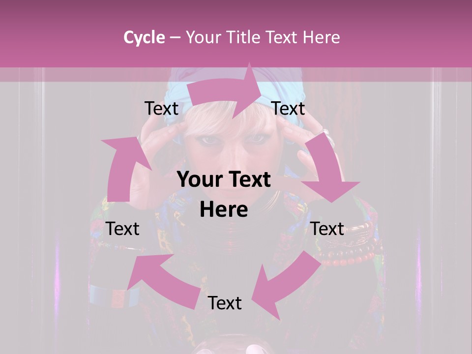 Framed Clairvoyant Woman With Crystal Ball Looking At Camera, PowerPoint Template