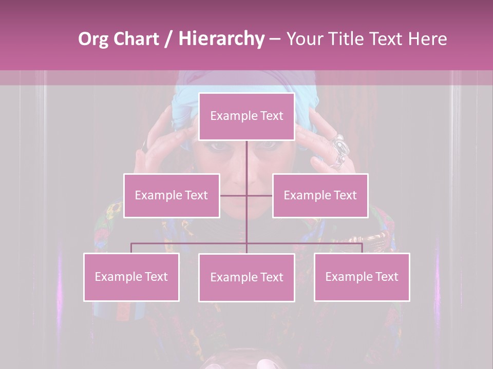 Framed Clairvoyant Woman With Crystal Ball Looking At Camera, PowerPoint Template