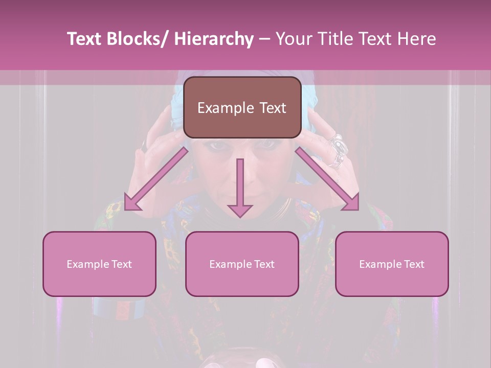 Framed Clairvoyant Woman With Crystal Ball Looking At Camera, PowerPoint Template