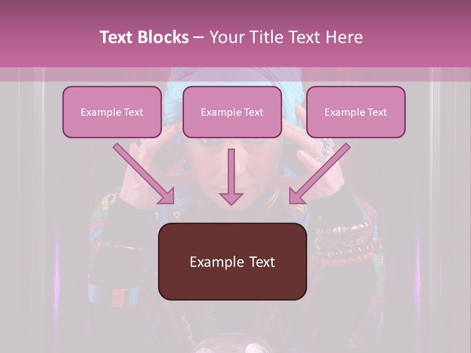Framed Clairvoyant Woman With Crystal Ball Looking At Camera, PowerPoint Template